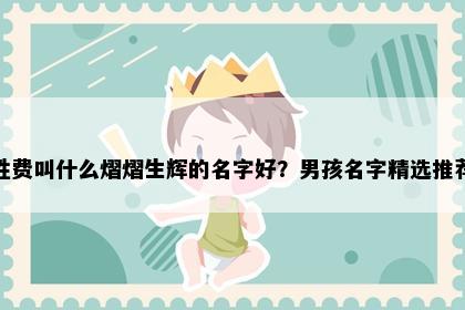 姓费叫什么熠熠生辉的名字好？男孩名字精选推荐