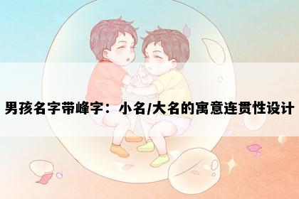 男孩名字带峰字：小名/大名的寓意连贯性设计