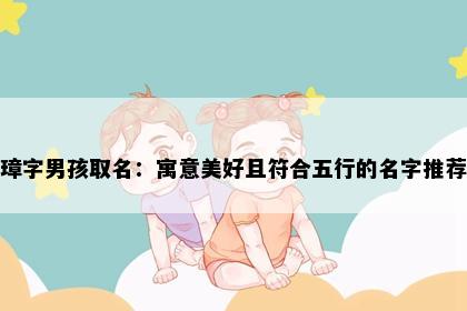 璋字男孩取名：寓意美好且符合五行的名字推荐