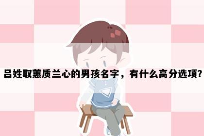 吕姓取蕙质兰心的男孩名字，有什么高分选项？